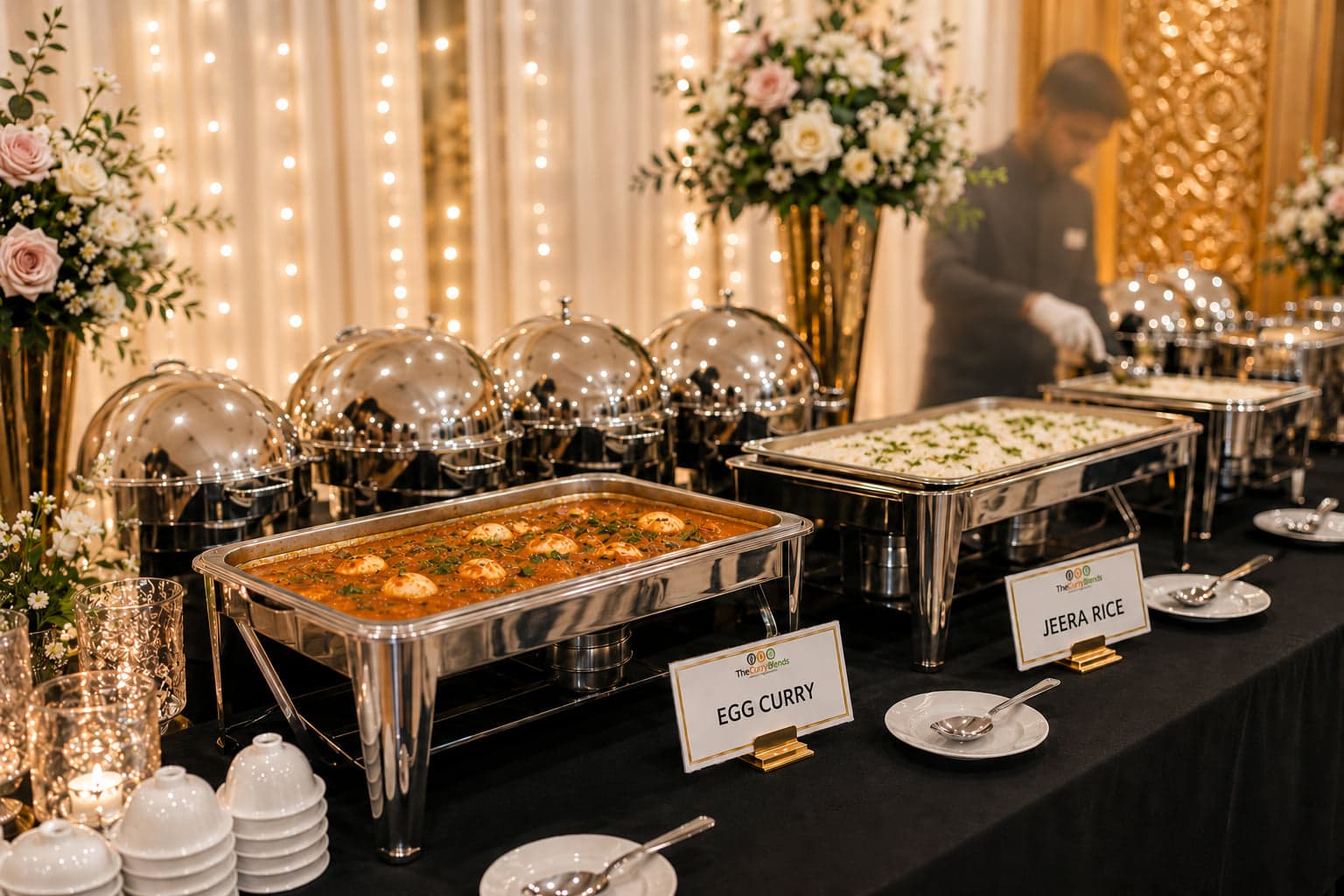 Full-service Indian catering event setup